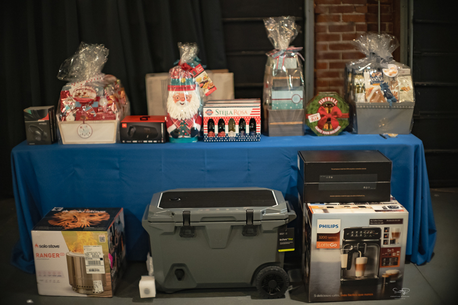 A table full of holiday gifts