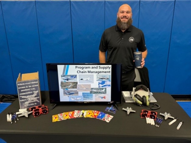Person at a Kiosk for Career day